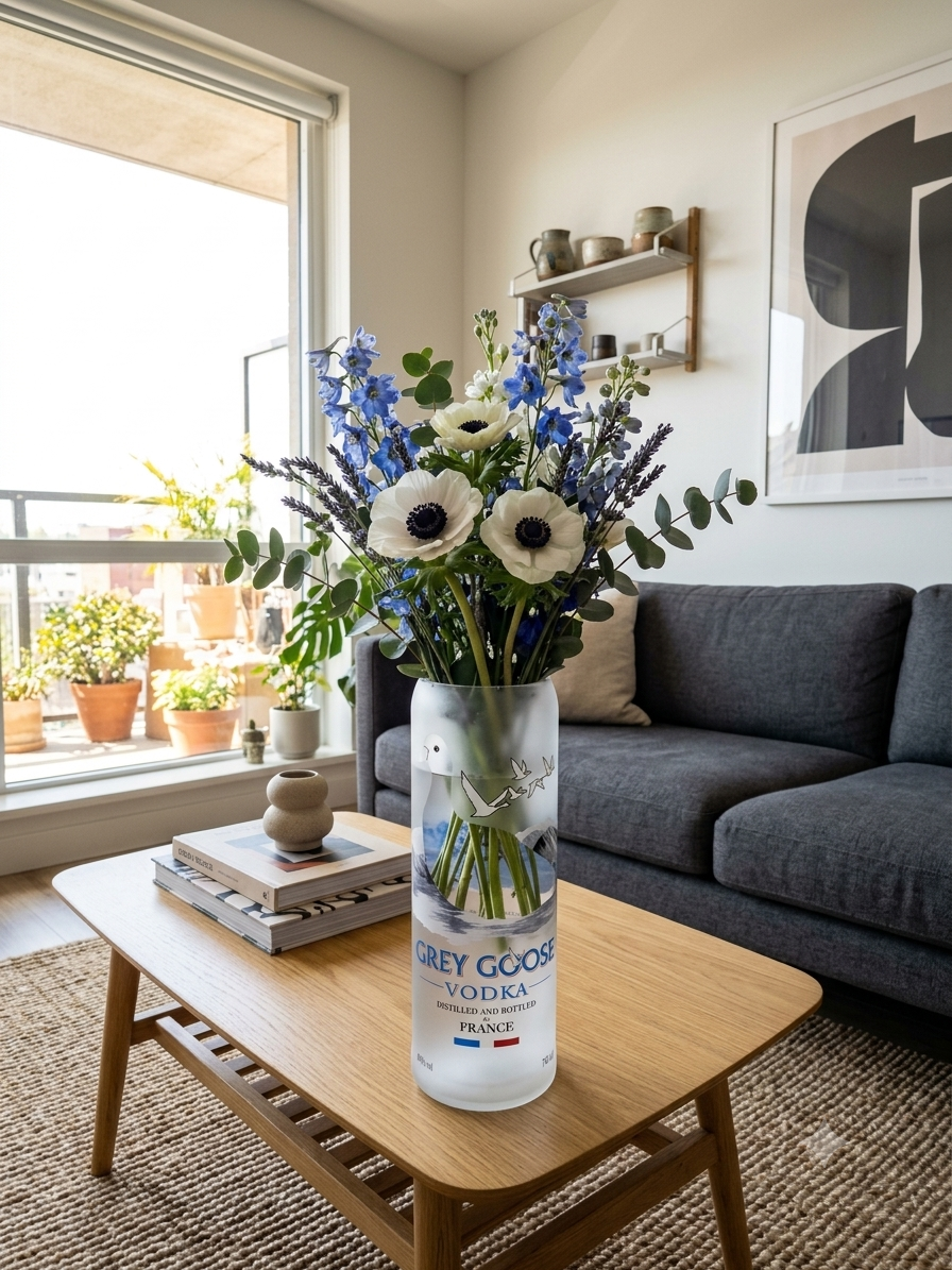 Vaso artigianale ricavato da bott. Grey Goose