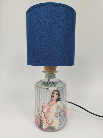 Lampada artigianale ricavata da bott. J. Rose "Blue"