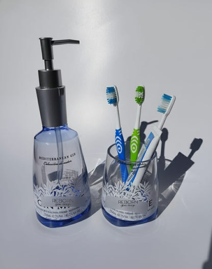 Set artigianale ricavato da bott. Gin Mare