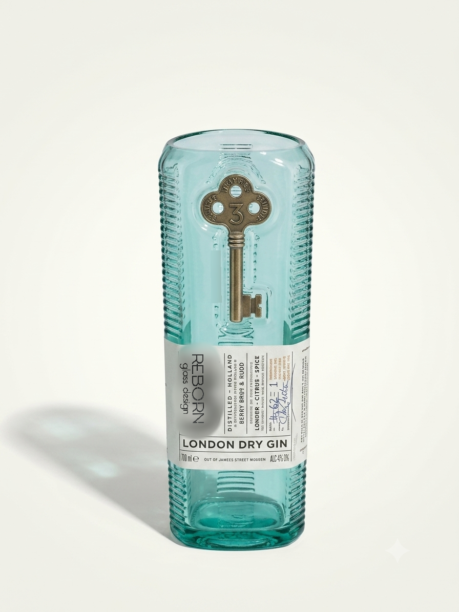 Vaso artigianale ricavato da bott. Gin N°3