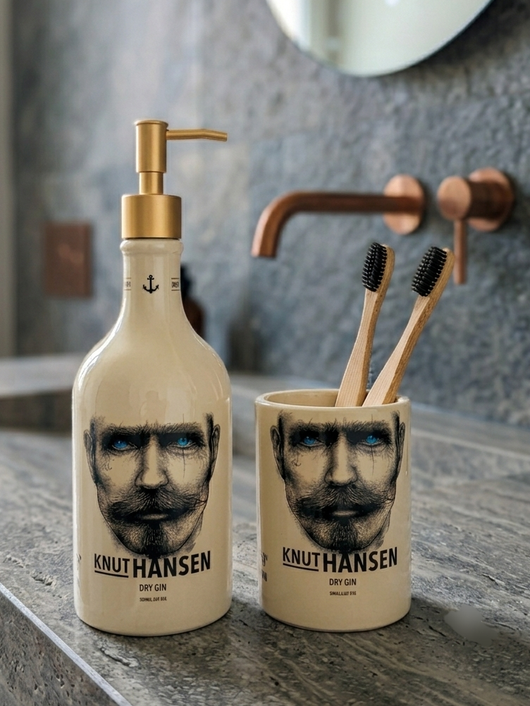 Set bagno artigianale ricavato da bott. Knut Hansen