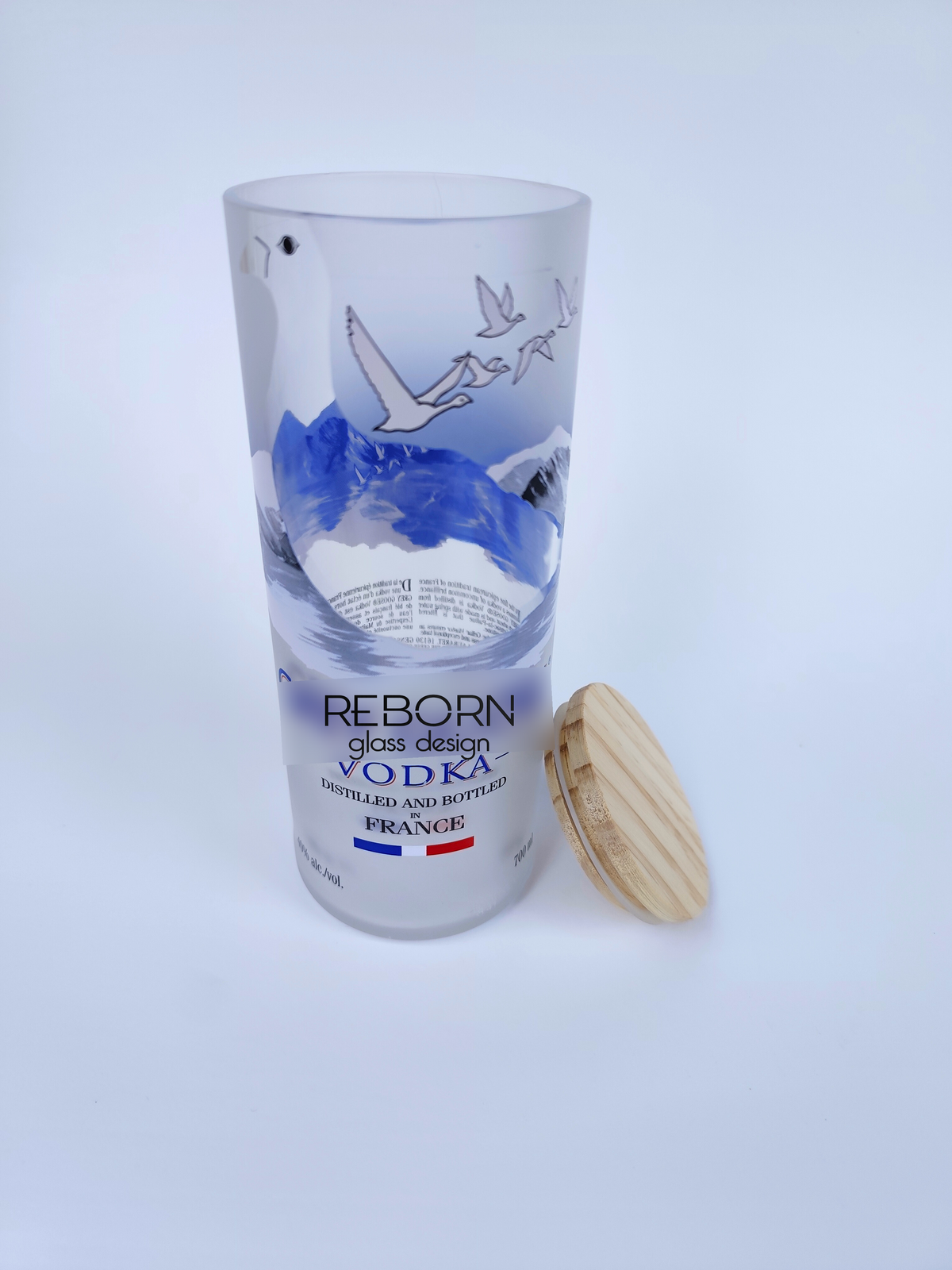 Contenitore artigianale ricavato da bott. Grey Goose "Tappo in Legno"