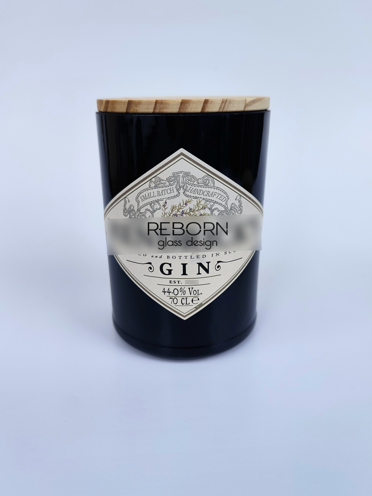 Contenitore artigianale ricavato da bott. Hendrick's "Tappo Legno"