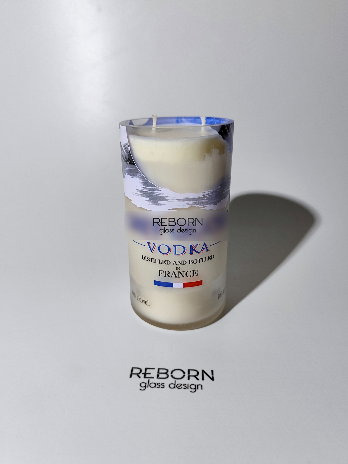 Candela ricavata  artigianalmente da bott. Grey Goose