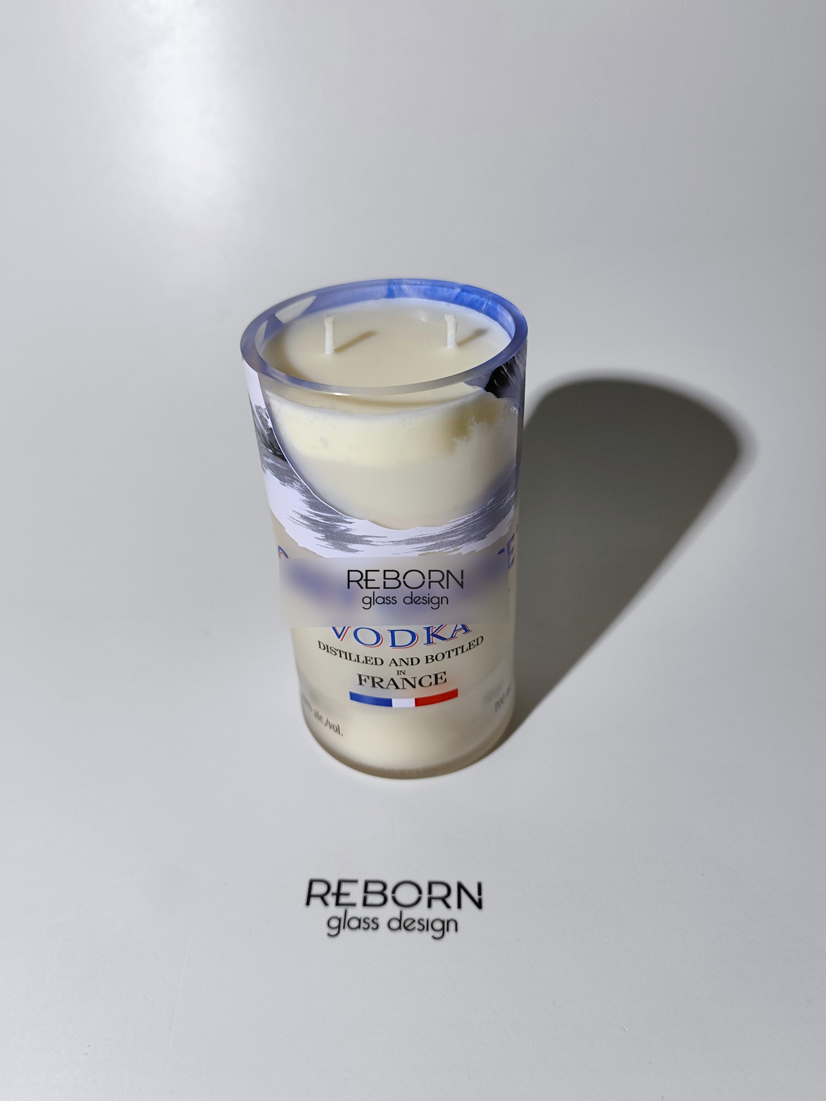 Candela ricavata  artigianalmente da bott. Grey Goose