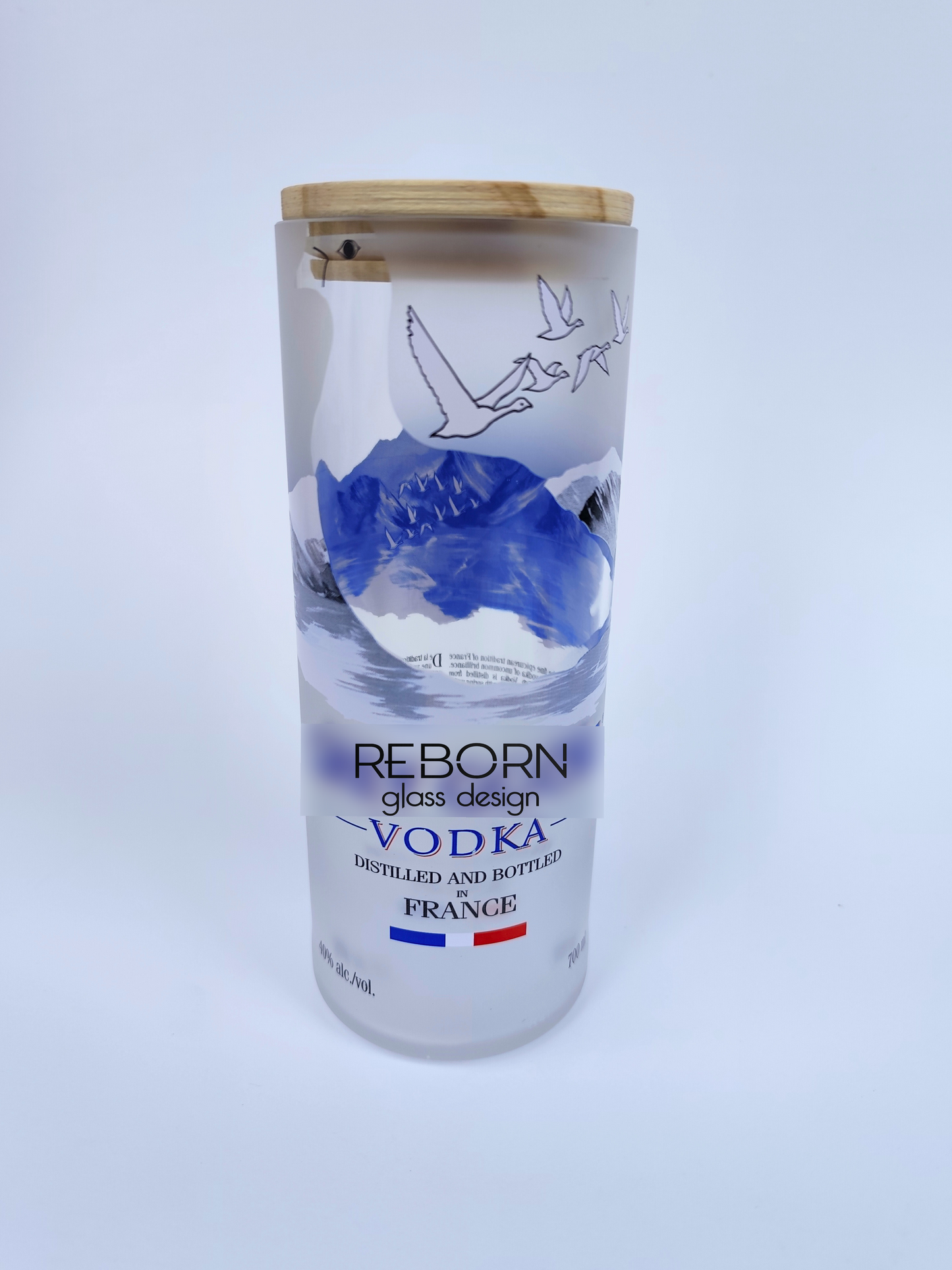 Contenitore artigianale ricavato da bott. Grey Goose "Tappo in Legno"