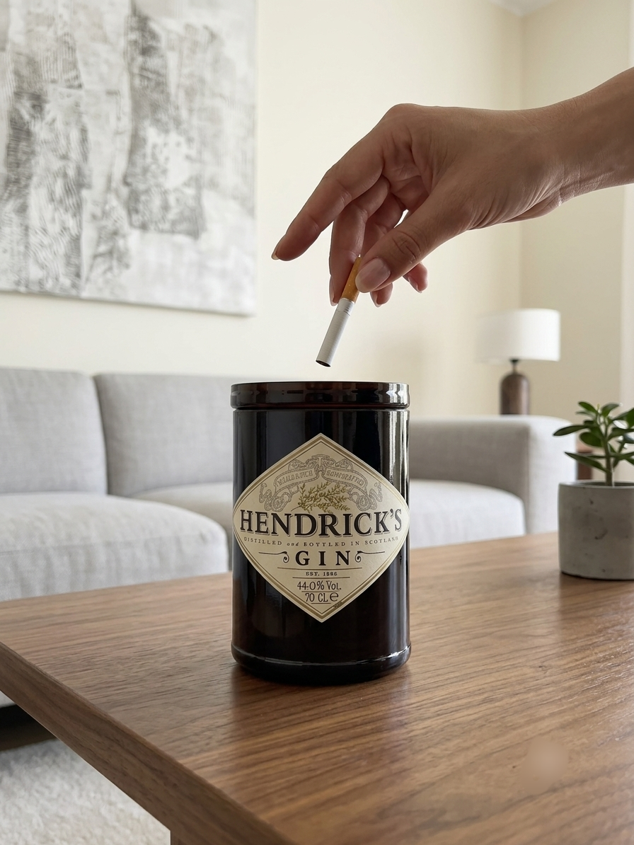 Posa cenere/Stick artigianale ricavato de bott. Hendrick's