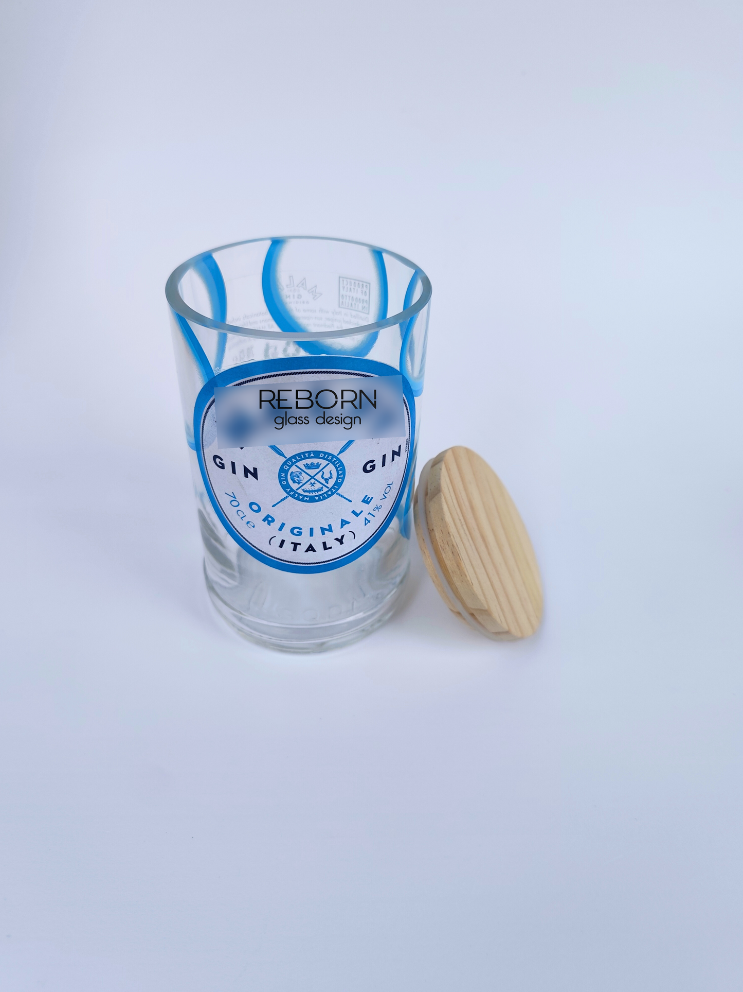 Contenitore artigianale ricavato da bott. Malfy "Tappo Legno"