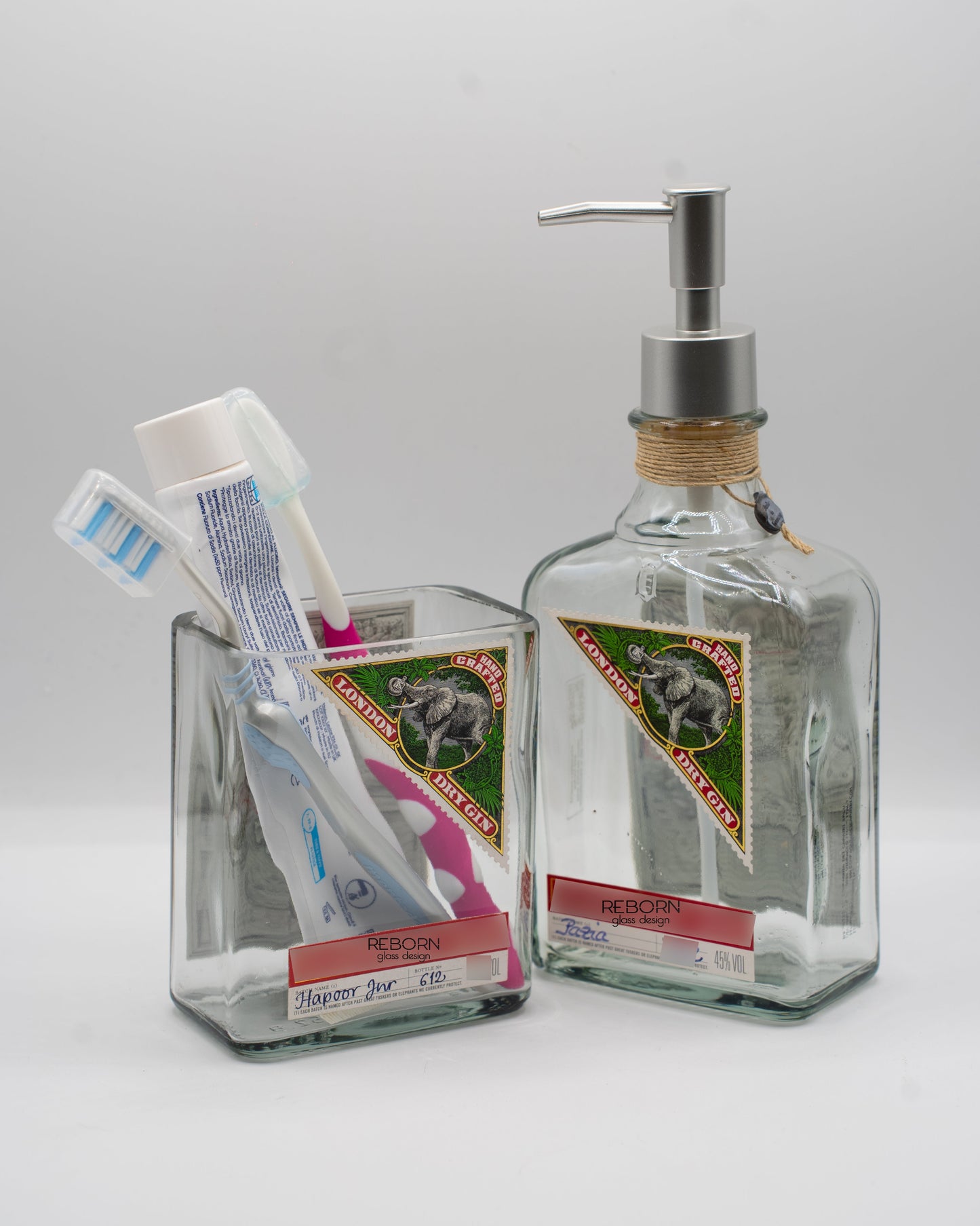 Set artigianale ricavato da bott. Elephant Gin