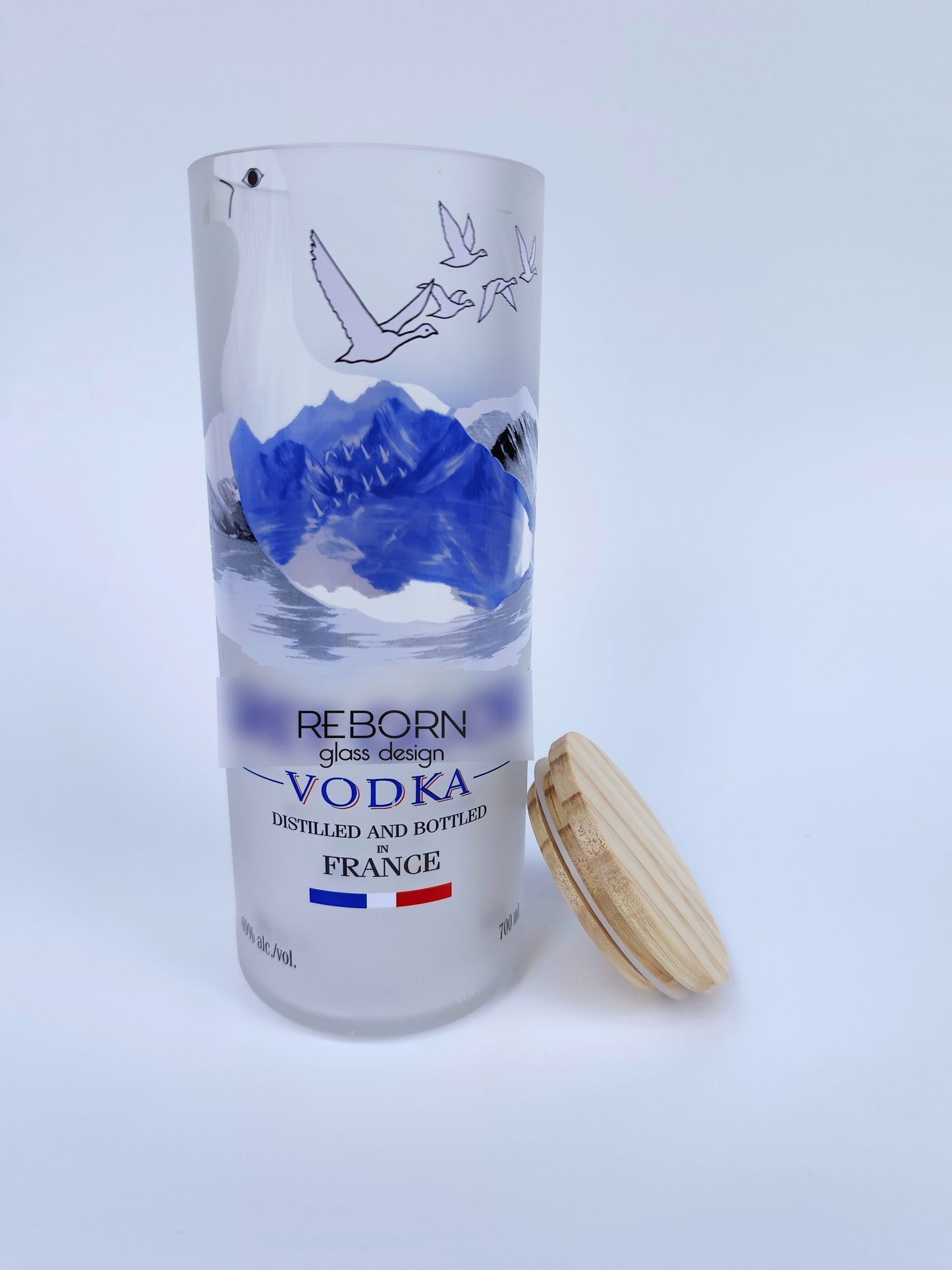 Contenitore artigianale ricavato da bott. Grey Goose "Tappo in Legno"