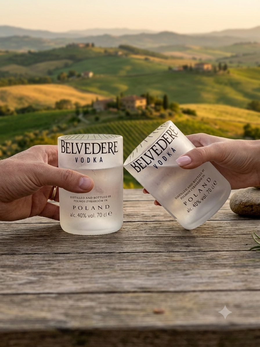 Bicchieri artigianali ricavati da bott. Belvedere