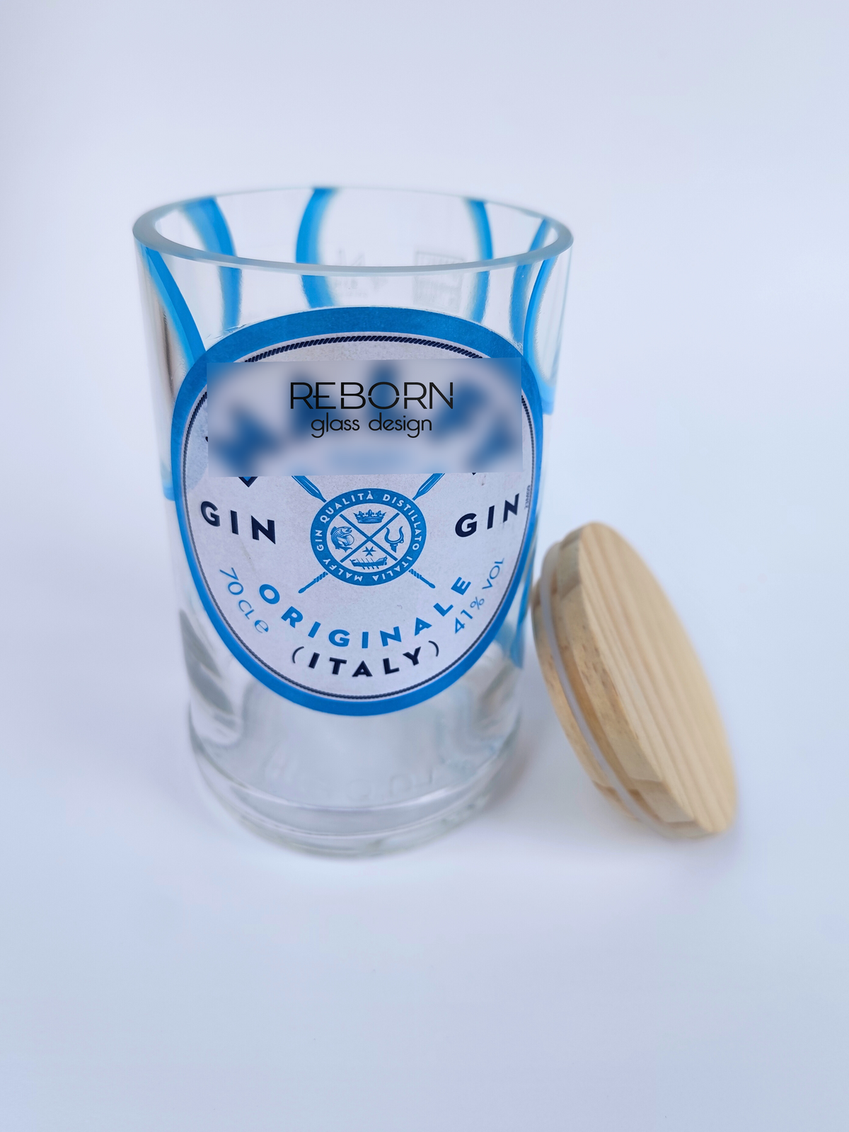 Contenitore artigianale ricavato da bott. Malfy "Tappo Legno"