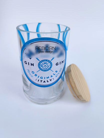 Contenitore artigianale ricavato da bott. Malfy "Tappo Legno"