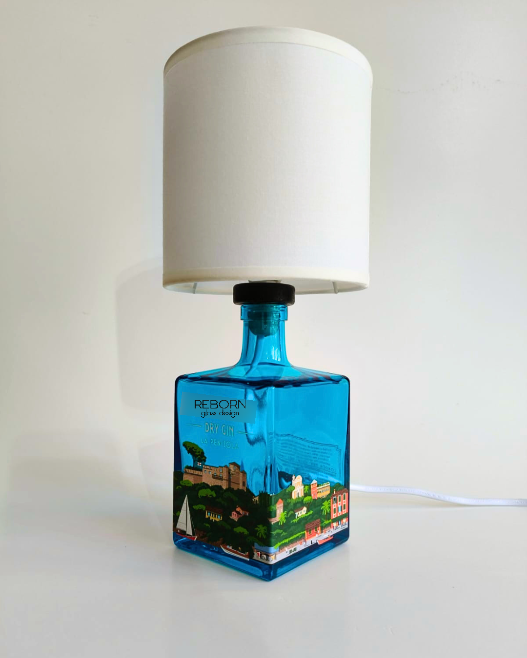 Lampada artigianale ricavata da bott. Portofino "La Penisola"